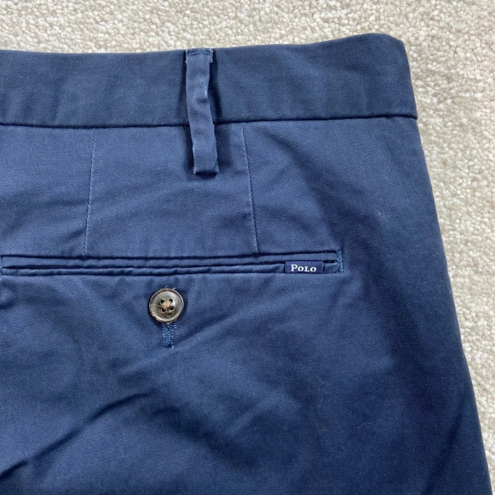 Polo Ralph Lauren Pants Mens 40 Blue Stretch Straight Fit Chino Trousers
